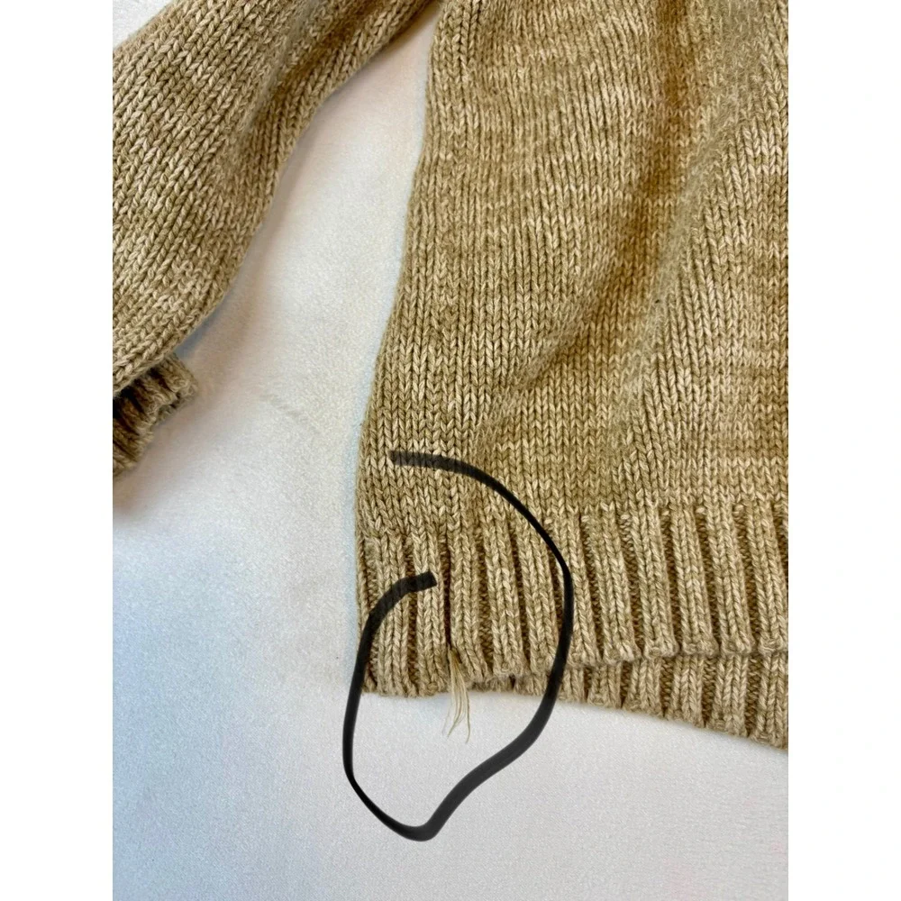 Carters Boys Sweater Size 5 Beige Knit Sherpa Collar Button Up‎ Pullover